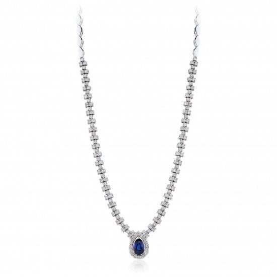 1.70 карата Колие със сапфир и диаманти